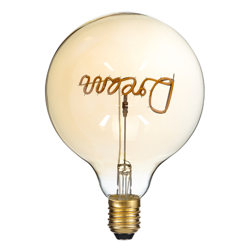 GLOBOSTAR® DREAM 99255 Λάμπα E27 G125 LED 2.4W 204lm 360° AC 220-240V IP20 Ultra Θερμό Λευκό 2200K Dimmable - Filament Chip - Μελί - Μ12.5 x Π12.5 x Υ18cm - 3 Χρόνια Εγγύηση
