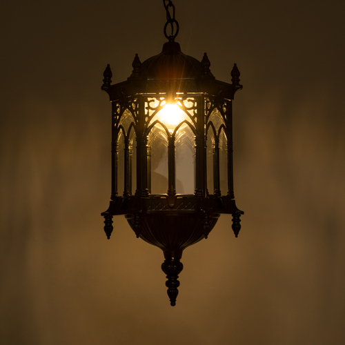 GLOBOSTAR® DARCY 00672 Vintage Κρεμαστό Φωτιστικό Οροφής με Ντουί 1 x E27 AC 220-240V IP20 - Μαύρο & Διάφανο - Μ35 x Π35 x Υ61cm