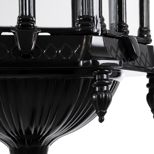 GLOBOSTAR® DARCY 00672 Vintage Κρεμαστό Φωτιστικό Οροφής με Ντουί 1 x E27 AC 220-240V IP20 - Μαύρο & Διάφανο - Μ35 x Π35 x Υ61cm