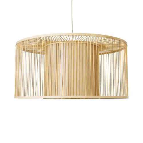 GLOBOSTAR® HIBISCUS 01936 Boho Κρεμαστό Φωτιστικό Οροφής με Ντουί 1 x E27 AC 220-240V IP20 - Μπεζ - Μ80 x Π80 x Υ38cm