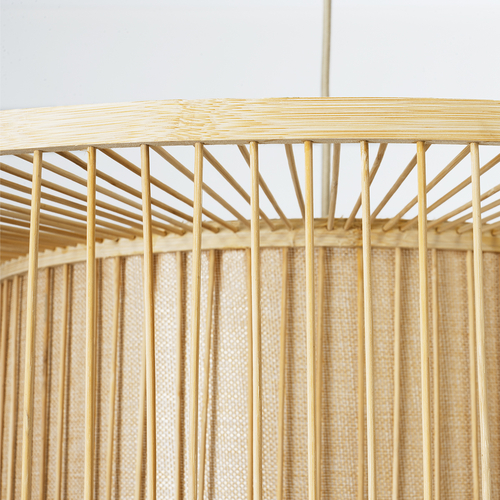 GLOBOSTAR® HIBISCUS 01936 Boho Κρεμαστό Φωτιστικό Οροφής με Ντουί 1 x E27 AC 220-240V IP20 - Μπεζ - Μ80 x Π80 x Υ38cm