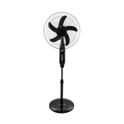 GloboStar® SOLARA-FAN 85356 Solar Fan Αυτόνομος Ηλιακός Επιδαπέδιος Ανεμιστήρας 25W 2 Λειτουργιών Ρεύματος με AC 220-240V ή με Φωτοβολταϊκό Panel 9V 12W & Επαναφορτιζόμενη Μπαταρία Li-ion 7.4V 4400mAh - 3 Ταχύτητες - Ενσωματωμένο USB 2.0 Charger Συσκευών - IP20 - Μ44 x Π37.5 x Υ132cm - Μαύρο - 2 Years Warranty