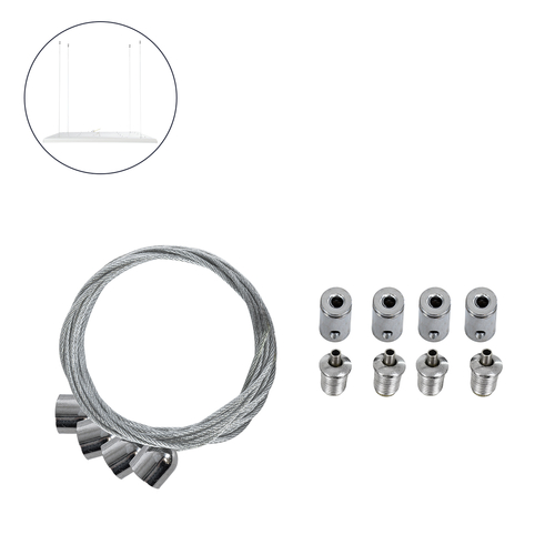 GLOBOSTAR® SUSPENSION 60219 Σύστημα Κρέμασης με 4 Ρυθμιζόμενες Ντίζες & Εξαρτήματα Ειδικό για Πάνελ 60x60cm & 120x30cm - Μ1 x Π1 x Υ80cm