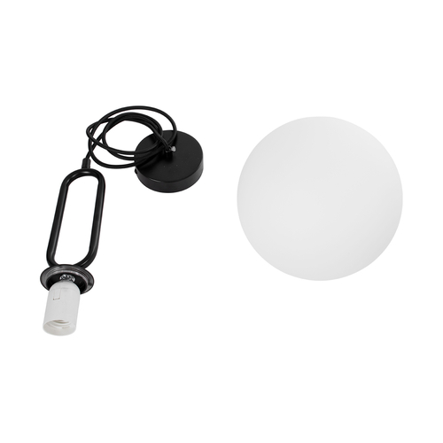 GLOBOSTAR® BELLISSIMO 61489 Μοντέρνο Κρεμαστό Φωτιστικό Οροφής με Ντουί 1 x E27 AC 220-240V IP20 - Λευκό & Μαύρο - Μ20 x Π20 x Υ42cm