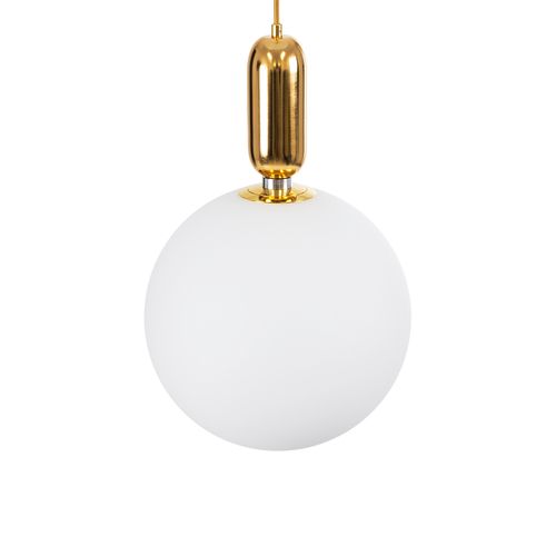 GLOBOSTAR® ESTETICO 61493 Μοντέρνο Κρεμαστό Φωτιστικό Οροφής με Ντουί 1 x E27 AC 220-240V IP20 - Λευκό & Χρυσό Πλατίνα - Μ30 x Π30 x Υ48cm