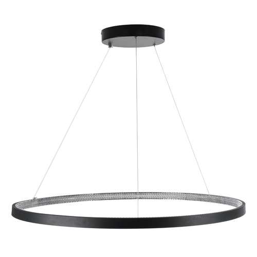 GLOBOSTAR® DIAMOND 61520 Μοντέρνο Κρεμαστό Φωτιστικό Οροφής LED 67W 7504lm 360° AC 220-240V IP20 Ρυθμιζόμενο Λευκό CCT με Χειριστήριο από 2700K έως 6000K Dimmable - Lumileds SMD Chip - Μαύρο Ματ - Μ80 x Π80 x Υ110cm - 3 Χρόνια Εγγύηση