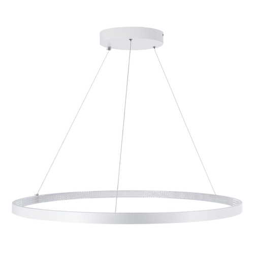 GLOBOSTAR® DIAMOND 61521 Μοντέρνο Κρεμαστό Φωτιστικό Οροφής LED 67W 7504lm 360° AC 220-240V IP20 Ρυθμιζόμενο Λευκό CCT με Χειριστήριο από 2700K έως 6000K Dimmable - Lumileds SMD Chip - Λευκό Ματ - Μ80 x Π80 x Υ110cm - 3 Χρόνια Εγγύηση