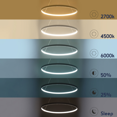 GLOBOSTAR® DIAMOND 61521 Μοντέρνο Κρεμαστό Φωτιστικό Οροφής LED 67W 7504lm 360° AC 220-240V IP20 Ρυθμιζόμενο Λευκό CCT με Χειριστήριο από 2700K έως 6000K Dimmable - Lumileds SMD Chip - Λευκό Ματ - Μ80 x Π80 x Υ110cm - 3 Χρόνια Εγγύηση