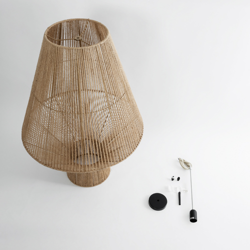 GLOBOSTAR® CAYMAN 01854 Boho Κρεμαστό Φωτιστικό Οροφής με Ντουί 1 x E27 AC 220-240V IP20 - Μπεζ - Μ60 x Π60 x Υ86cm