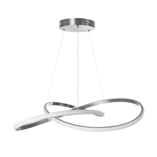 GLOBOSTAR® DEXTER 60915 Μοντέρνο Κρεμαστό Φωτιστικό Οροφής LED 90W 10080lm 300° AC 220-240V IP20 Ρυθμιζόμενο Λευκό CCT με Χειριστήριο από 2700K έως 6000K Dimmable - Lumileds SMD Chip - Νίκελ Βούρτσας - Μ73 x Π73 x Υ16cm - 3 Χρόνια Εγγύηση