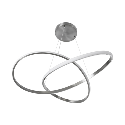 GLOBOSTAR® DEXTER 60915 Μοντέρνο Κρεμαστό Φωτιστικό Οροφής LED 90W 10080lm 300° AC 220-240V IP20 Ρυθμιζόμενο Λευκό CCT με Χειριστήριο από 2700K έως 6000K Dimmable - Lumileds SMD Chip - Νίκελ Βούρτσας - Μ73 x Π73 x Υ16cm - 3 Χρόνια Εγγύηση