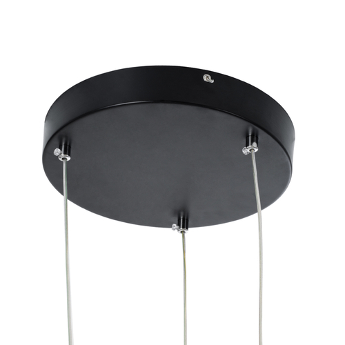 GLOBOSTAR® KIBOO-TRIO 60931 Μοντέρνο Κρεμαστό Φωτιστικό Οροφής LED 90W 10350lm 360° AC 220-240V IP20 Ρυθμιζόμενο Λευκό CCT με Χειριστήριο από 2700K έως 6000K Dimmable - Lumileds SMD Chip - Μαύρο Ματ - Μ60 x Π60 x Υ80cm - 3 Χρόνια Εγγύηση