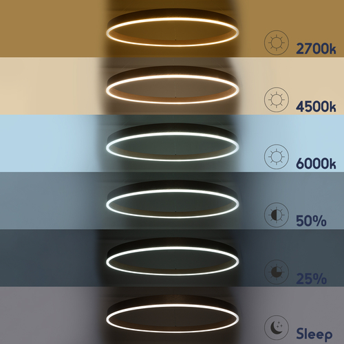 GLOBOSTAR® VENOM 61184 Μοντέρνο Κρεμαστό Φωτιστικό Οροφής LED 75W 8818lm 120° AC 220-240V IP20 Ρυθμιζόμενο Λευκό CCT με Χειριστήριο από 2700K έως 6000K Dimmable - Lumileds SMD Chip - Χρυσό Βούρτσας - Μ100 x Π100 x Υ6.5cm - 3 Χρόνια Εγγύηση