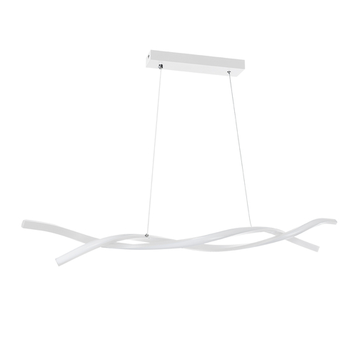 GLOBOSTAR® MORALES 61276 Μοντέρνο Κρεμαστό Φωτιστικό Οροφής LED 54W 6048lm 300° AC 220-240V IP20 Ρυθμιζόμενο Λευκό CCT με Χειριστήριο από 2700K έως 6000K Dimmable - Lumileds SMD Chip - Λευκό Ματ - Μ90 x Π14 x Υ14cm - 3 Χρόνια Εγγύηση