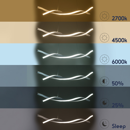 GLOBOSTAR® MORALES 61276 Μοντέρνο Κρεμαστό Φωτιστικό Οροφής LED 54W 6048lm 300° AC 220-240V IP20 Ρυθμιζόμενο Λευκό CCT με Χειριστήριο από 2700K έως 6000K Dimmable - Lumileds SMD Chip - Λευκό Ματ - Μ90 x Π14 x Υ14cm - 3 Χρόνια Εγγύηση