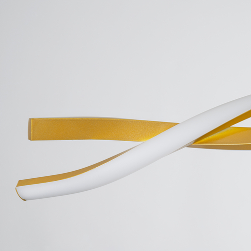 GLOBOSTAR® MORALES 61278 Μοντέρνο Κρεμαστό Φωτιστικό Οροφής LED 54W 6048lm 300° AC 220-240V IP20 Ρυθμιζόμενο Λευκό CCT με Χειριστήριο από 2700K έως 6000K Dimmable - Lumileds SMD Chip - Χρυσό Βούρτσας - Μ90 x Π14 x Υ14cm - 3 Χρόνια Εγγύηση