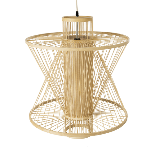 GLOBOSTAR® HIBISCUS 01931 Boho Κρεμαστό Φωτιστικό Οροφής με Ντουί 1 x E27 AC 220-240V IP20 - Μπεζ - Μ50 x Π50 x Υ60cm