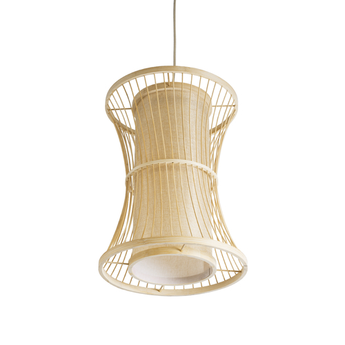 GLOBOSTAR® HIBISCUS 01932 Boho Κρεμαστό Φωτιστικό Οροφής με Ντουί 1 x E27 AC 220-240V IP20 - Μπεζ - Μ30 x Π30 x Υ40cm