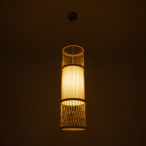 GLOBOSTAR® HIBISCUS 01933 Boho Κρεμαστό Φωτιστικό Οροφής με Ντουί 1 x E27 AC 220-240V IP20 - Μπεζ - Μ20 x Π20 x Υ70cm