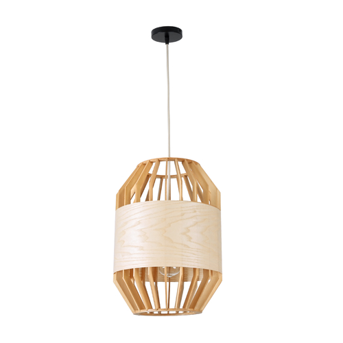 GLOBOSTAR® GALIA 02220 Boho Κρεμαστό Φωτιστικό Οροφής με Ντουί 1 x E27 AC 220-240V IP20 - Μπεζ & Καφέ - Μ30 x Π30 x Υ40cm