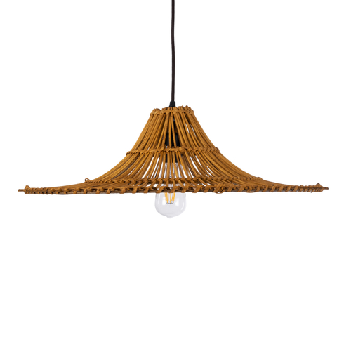 GLOBOSTAR® PALERMO 02310 Boho Κρεμαστό Φωτιστικό Οροφής με Ντουί 1 x E27 AC 220-240V IP20 - Καφέ - Μ60 x Π60 x Υ18cm