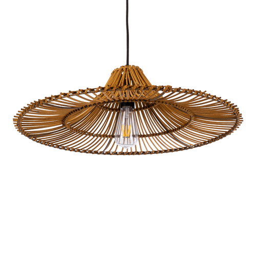 GLOBOSTAR® PALERMO 02310 Boho Κρεμαστό Φωτιστικό Οροφής με Ντουί 1 x E27 AC 220-240V IP20 - Καφέ - Μ60 x Π60 x Υ18cm