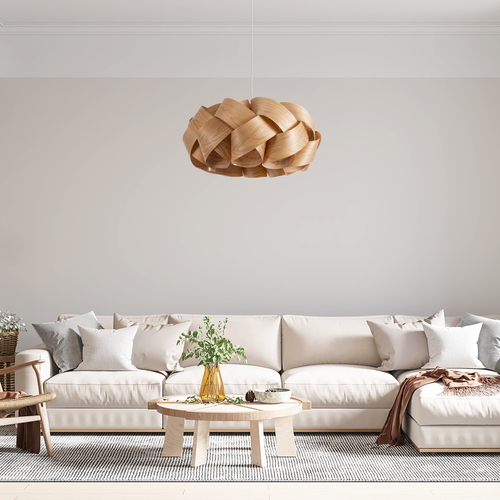 GLOBOSTAR® SARDIGNA 02218 Boho Κρεμαστό Φωτιστικό Οροφής με Ντουί 1 x E27 AC 220-240V IP20 - Καφέ - Μ60 x Π60 x Υ30cm