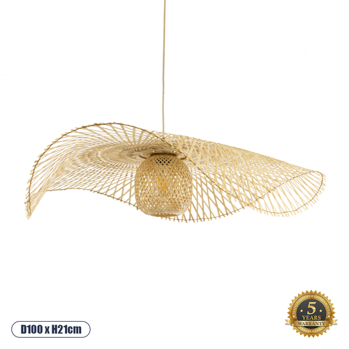GLOBOSTAR® CINNABAR 01838 Boho Κρεμαστό Φωτιστικό Οροφής με Ντουί 1 x E27 AC 220-240V IP20 - Μπεζ - Μ100 x Π100 x Υ21cm