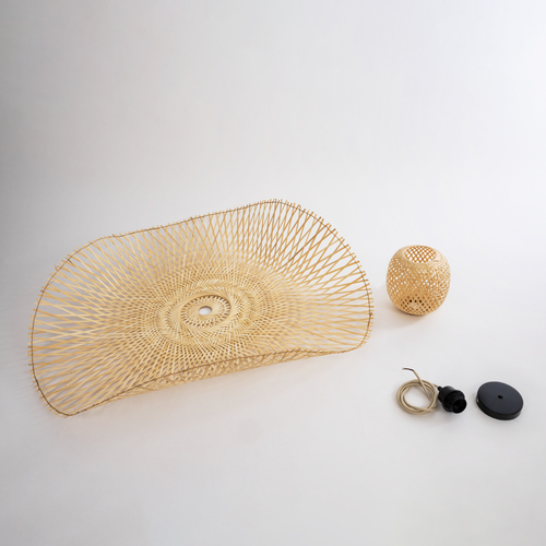 GLOBOSTAR® CINNABAR 01838 Boho Κρεμαστό Φωτιστικό Οροφής με Ντουί 1 x E27 AC 220-240V IP20 - Μπεζ - Μ100 x Π100 x Υ21cm