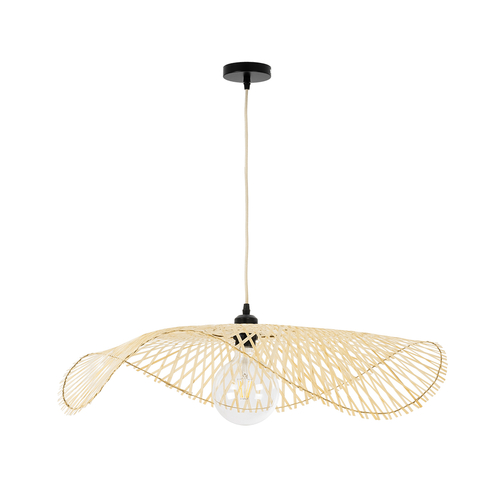 GLOBOSTAR® MELEMELE 01841 Boho Κρεμαστό Φωτιστικό Οροφής με Ντουί 1 x E27 AC 220-240V IP20 - Μπεζ - Μ75 x Π75 x Υ10cm