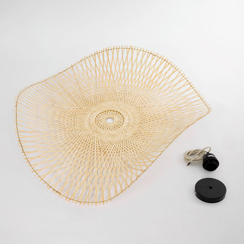 GLOBOSTAR® MELEMELE 01842 Boho Κρεμαστό Φωτιστικό Οροφής με Ντουί 1 x E27 AC 220-240V IP20 - Μπεζ - Μ100 x Π100 x Υ12cm