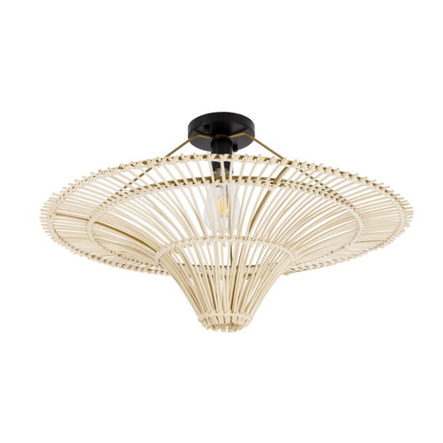 GLOBOSTAR® PALERMO 02152 Boho Κρεμαστό Φωτιστικό Οροφής με Ντουί 1 x E27 AC 220-240V IP20 - Μπεζ - Μ60 x Π60 x Υ36cm