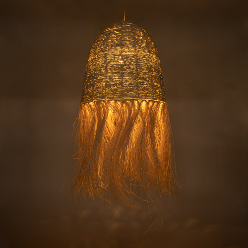 GLOBOSTAR® AREMBEPE 02179 Boho Κρεμαστό Φωτιστικό Οροφής με Ντουί 1 x E27 AC 220-240V IP20 - Μπεζ - Μ60 x Π60 x Υ130cm