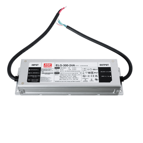 GLOBOSTAR® MEANWELL-ELG-300-24A 90790 Τροφοδοτικό/Μετασχηματιστής SELV 300W 12.5A DC 24V Αδιάβροχο IP67 - AC 220-240V σε DC 24V / Ρυθμιζόμενο από 22.4VDC έως 25.6VDC - Μ24.6 x Π7.7 x Υ3.95cm - 3 Χρόνια Εγγύηση