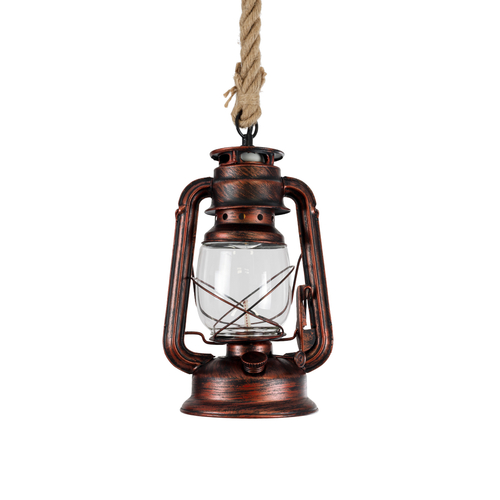 GLOBOSTAR® BARBAROSSA 01707 Vintage Κρεμαστό Φωτιστικό Οροφής με Ντουί 1 x E27 AC 220-240V IP20 - Χάλκινο - Μ18 x Π18 x Υ28cm