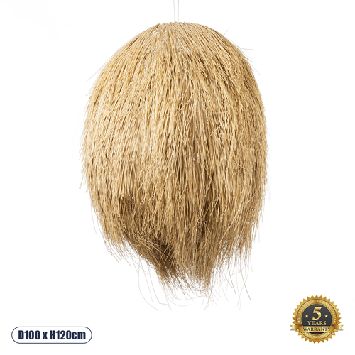 GLOBOSTAR® ARCHIPELAGO 02067 Boho Κρεμαστό Φωτιστικό Οροφής με Ντουί 1 x E27 AC 220-240V IP20 - Μπεζ - Μ100 x Π100 x Υ120cm