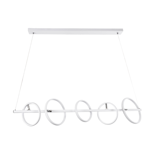 GLOBOSTAR® CIRCOLARE 61320 Μοντέρνο Κρεμαστό Φωτιστικό Οροφής LED 75W 8400lm 360° AC 220-240V IP20 Ρυθμιζόμενο Λευκό CCT με Χειριστήριο από 2700K έως 6000K Dimmable - Lumileds SMD Chip - Λευκό Ματ - Μ120 x Π25 x Υ25cm - 3 Χρόνια Εγγύηση