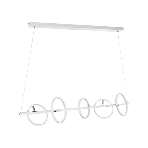 GLOBOSTAR® CIRCOLARE 61320 Μοντέρνο Κρεμαστό Φωτιστικό Οροφής LED 75W 8400lm 360° AC 220-240V IP20 Ρυθμιζόμενο Λευκό CCT με Χειριστήριο από 2700K έως 6000K Dimmable - Lumileds SMD Chip - Λευκό Ματ - Μ120 x Π25 x Υ25cm - 3 Χρόνια Εγγύηση