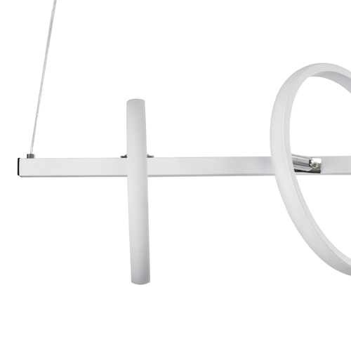 GLOBOSTAR® CIRCOLARE 61320 Μοντέρνο Κρεμαστό Φωτιστικό Οροφής LED 75W 8400lm 360° AC 220-240V IP20 Ρυθμιζόμενο Λευκό CCT με Χειριστήριο από 2700K έως 6000K Dimmable - Lumileds SMD Chip - Λευκό Ματ - Μ120 x Π25 x Υ25cm - 3 Χρόνια Εγγύηση