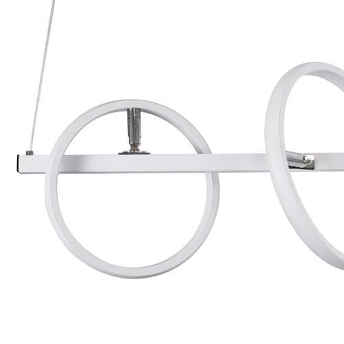 GLOBOSTAR® CIRCOLARE 61320 Μοντέρνο Κρεμαστό Φωτιστικό Οροφής LED 75W 8400lm 360° AC 220-240V IP20 Ρυθμιζόμενο Λευκό CCT με Χειριστήριο από 2700K έως 6000K Dimmable - Lumileds SMD Chip - Λευκό Ματ - Μ120 x Π25 x Υ25cm - 3 Χρόνια Εγγύηση