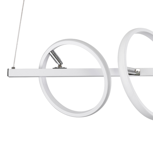 GLOBOSTAR® CIRCOLARE 61320 Μοντέρνο Κρεμαστό Φωτιστικό Οροφής LED 75W 8400lm 360° AC 220-240V IP20 Ρυθμιζόμενο Λευκό CCT με Χειριστήριο από 2700K έως 6000K Dimmable - Lumileds SMD Chip - Λευκό Ματ - Μ120 x Π25 x Υ25cm - 3 Χρόνια Εγγύηση