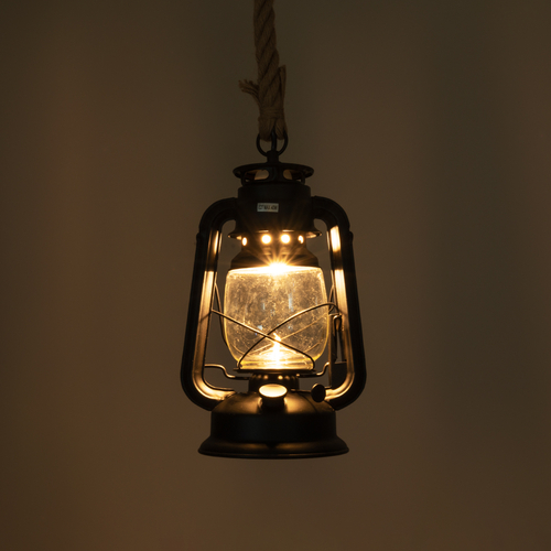 GLOBOSTAR® BARBAROSSA 01704 Vintage Κρεμαστό Φωτιστικό Οροφής με Ντουί 1 x E27 AC 220-240V IP20 - Μαύρο - Μ18 x Π18 x Υ28cm