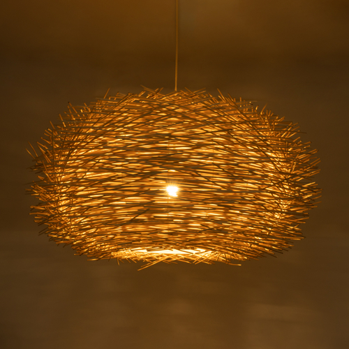 GLOBOSTAR® MINORCA 01786 Boho Κρεμαστό Φωτιστικό Οροφής με Ντουί 1 x E27 AC 220-240V IP20 - Μπεζ - Μ100 x Π100 x Υ45cm