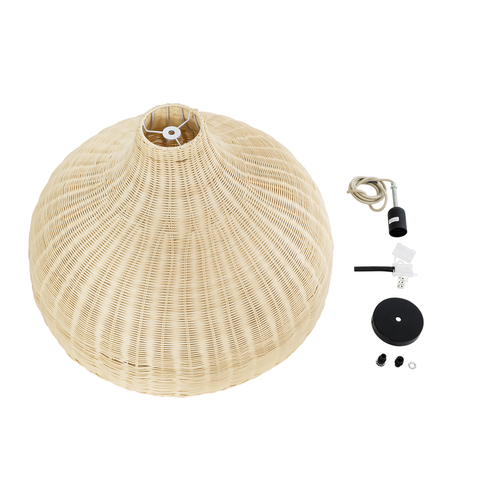 GLOBOSTAR® AFURU 01828 Boho Κρεμαστό Φωτιστικό Οροφής με Ντουί 1 x E27 AC 220-240V IP20 - Μπεζ - Μ60 x Π60 x Υ40cm