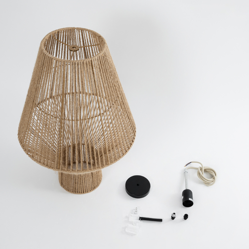 GLOBOSTAR® CAYMAN 01853 Boho Κρεμαστό Φωτιστικό Οροφής με Ντουί 1 x E27 AC 220-240V IP20 - Μπεζ - Μ40 x Π40 x Υ60cm