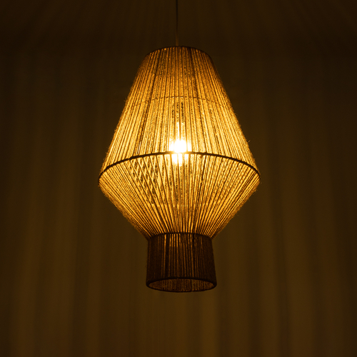 GLOBOSTAR® CAYMAN 01853 Boho Κρεμαστό Φωτιστικό Οροφής με Ντουί 1 x E27 AC 220-240V IP20 - Μπεζ - Μ40 x Π40 x Υ60cm