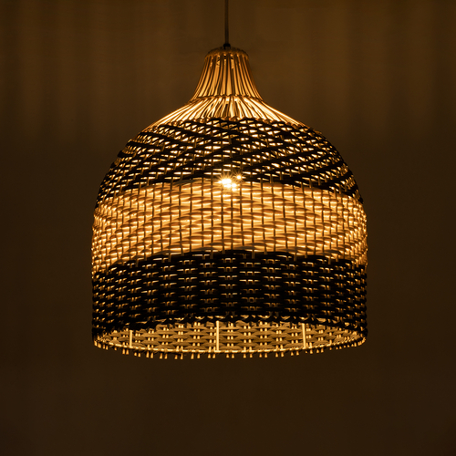 GLOBOSTAR® BARBADOS 01944 Boho Κρεμαστό Φωτιστικό Οροφής με Ντουί 1 x E27 AC 220-240V IP20 - Μπεζ & Λαδί - Μ40 x Π40 x Υ45cm