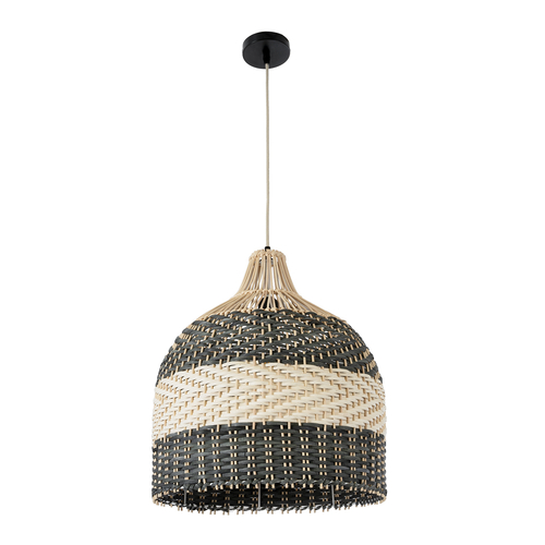 GLOBOSTAR® BARBADOS 01944 Boho Κρεμαστό Φωτιστικό Οροφής με Ντουί 1 x E27 AC 220-240V IP20 - Μπεζ & Λαδί - Μ40 x Π40 x Υ45cm