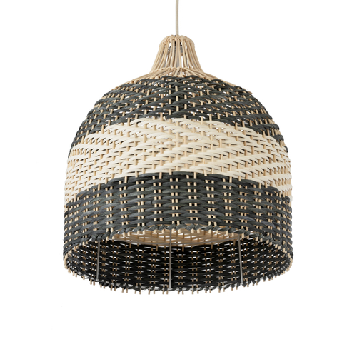 GLOBOSTAR® BARBADOS 01944 Boho Κρεμαστό Φωτιστικό Οροφής με Ντουί 1 x E27 AC 220-240V IP20 - Μπεζ & Λαδί - Μ40 x Π40 x Υ45cm