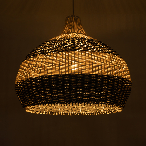 GLOBOSTAR® BARBADOS 01947 Boho Κρεμαστό Φωτιστικό Οροφής με Ντουί 1 x E27 AC 220-240V IP20 - Μπεζ & Λαδί - Μ60 x Π60 x Υ60cm